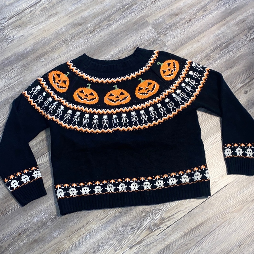 NWOT ZAFUL Traditional Halloween Pumpkins Sweater L - Picture 2 of 8
